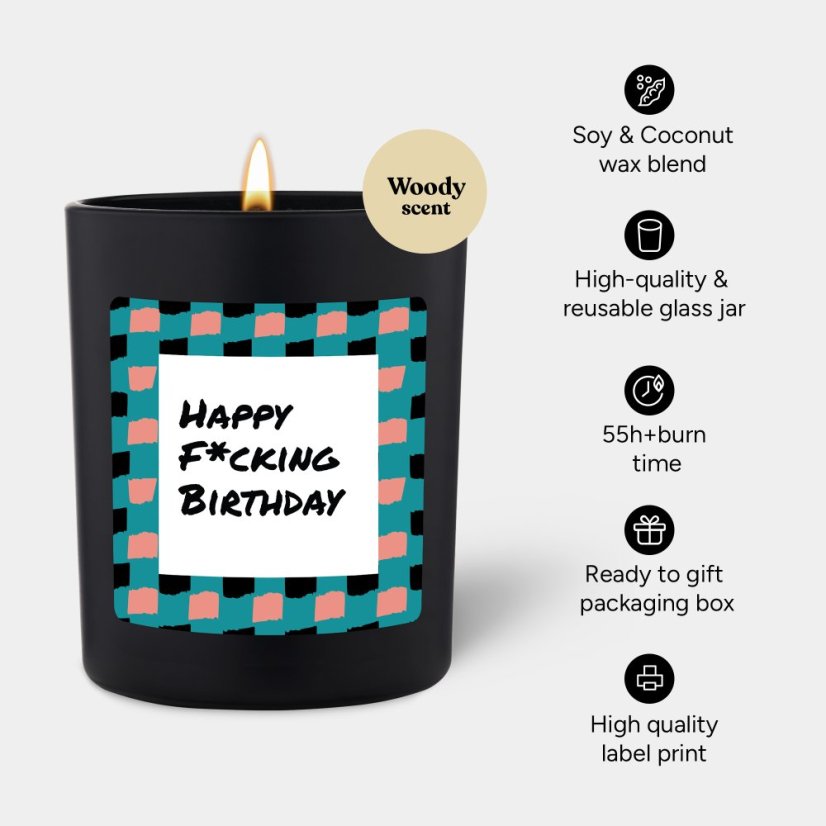 Svíčka Chatty Candles - Happy f*cking birthday